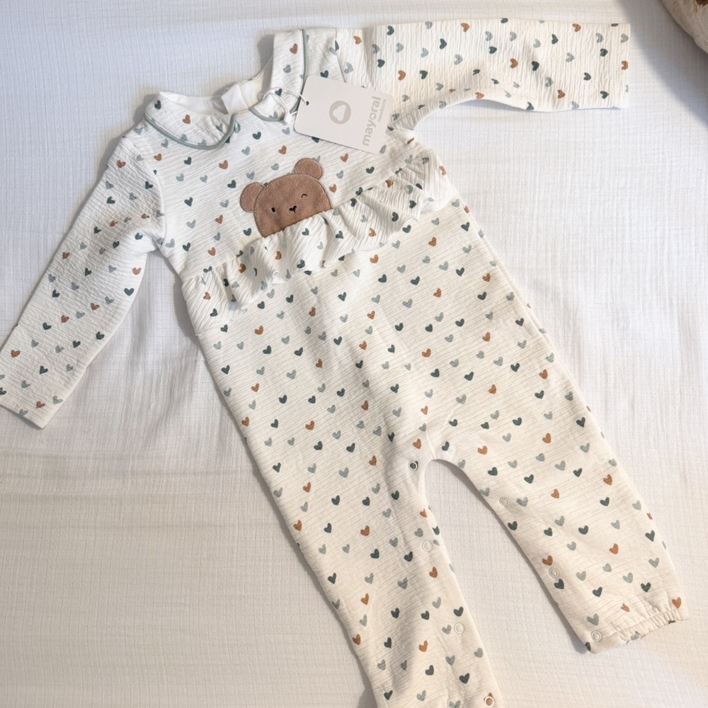 NWT Mayoral Bear Print Baby Onesie